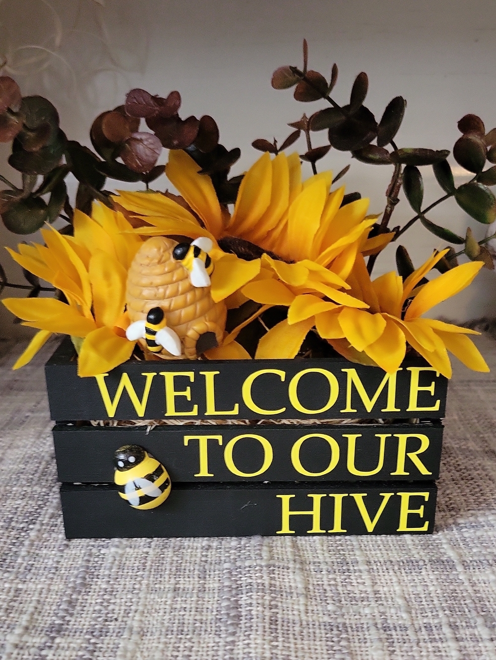 Welcome To Our Hive Mini Crate Decor